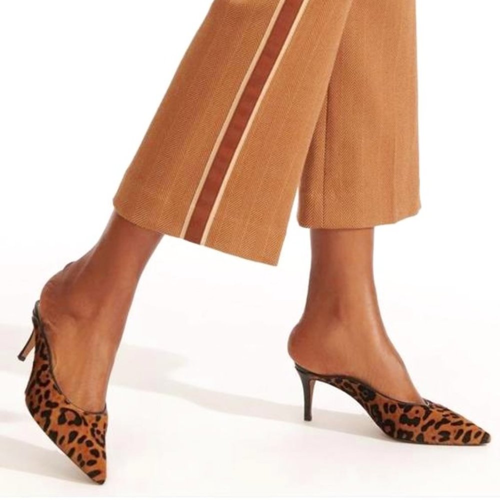 Veronica Beard Taran Leopard Mules/Slides